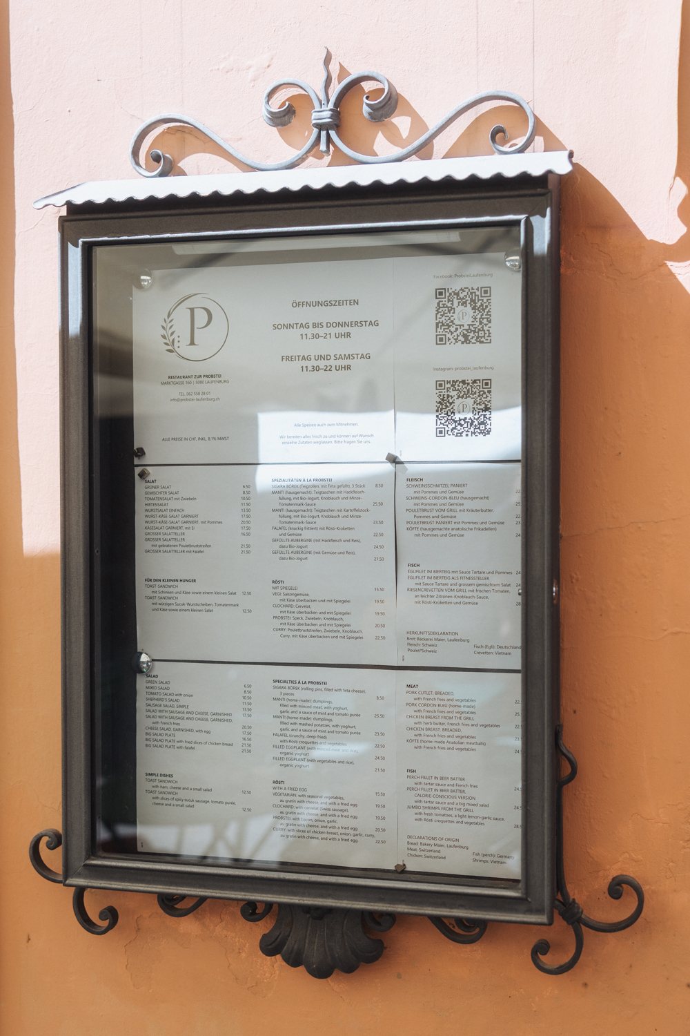 Probstei Schaukasten an der Aussenwand